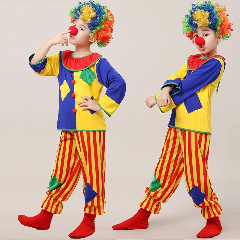 儿童小丑演出服装元旦cos圣诞搞笑衣服幼儿园狂欢化妆舞会表演服