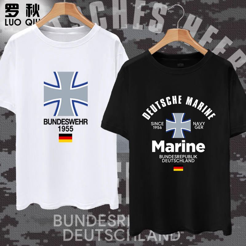 德国联邦国防军海陆空军德意志军迷纪念纯棉短袖t恤衫男半袖衣服