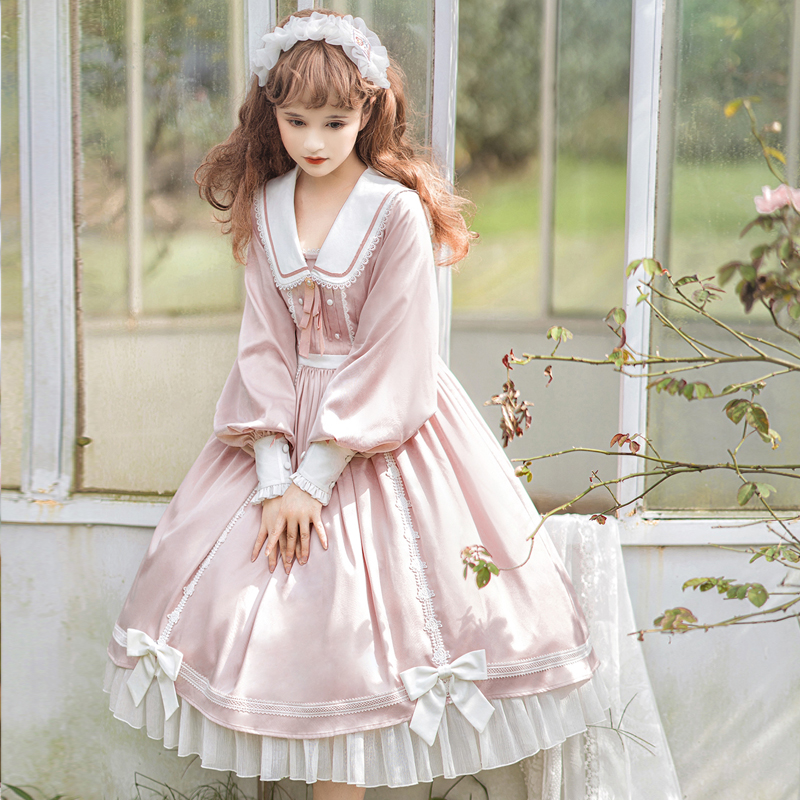 原创秋冬lolita浮月情书洛丽塔洋装兔兔耳朵日常公主长袖OP连衣裙