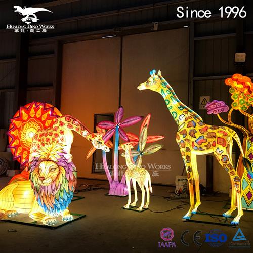 非洲草原主题系列彩灯灯组狮子长颈鹿大象鳄鱼各类仿真动物