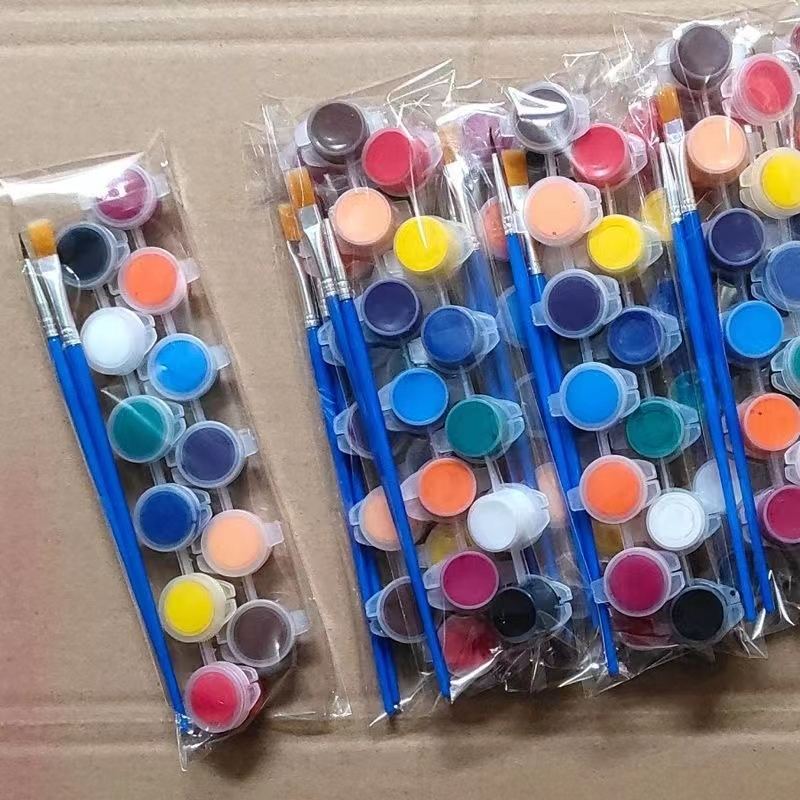 12色水彩颜料套装儿童手指画画板填色diy涂鸦彩绘手绘颜料可水洗