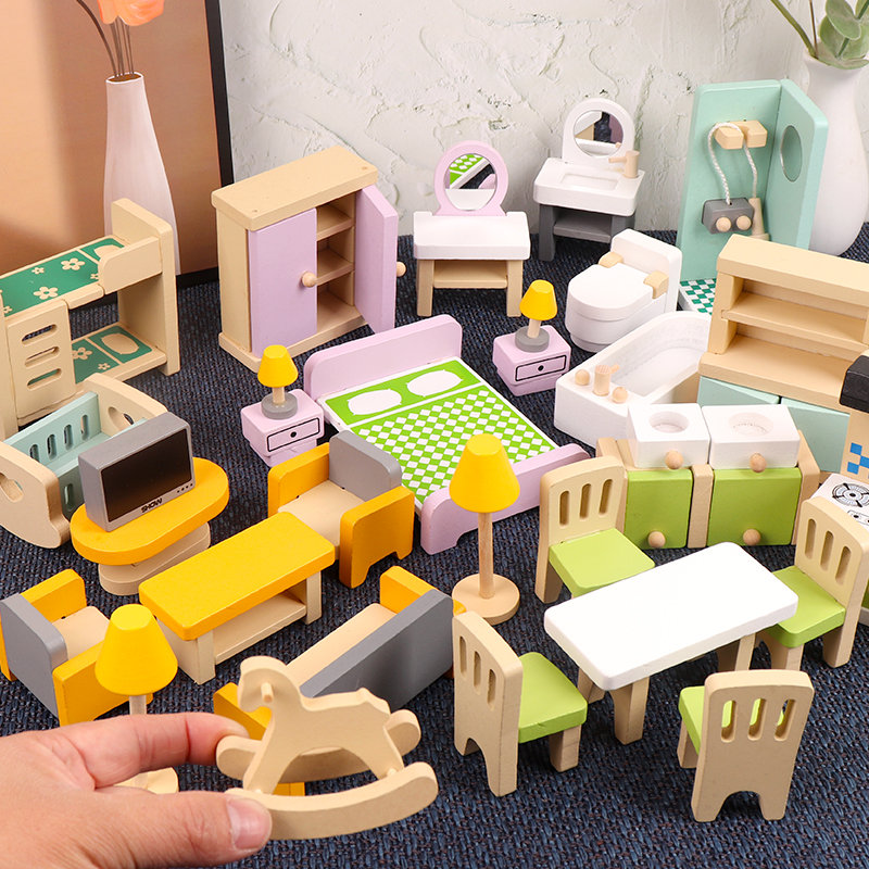 儿童迷你小家具全套模型过家家玩具女孩娃娃家幼儿园小班区域材料