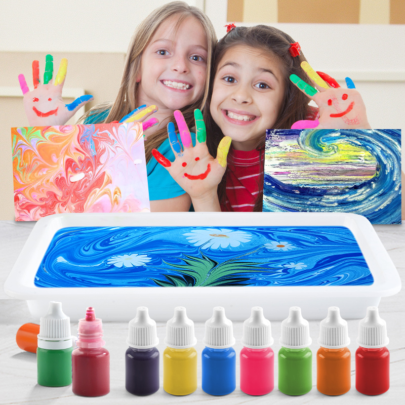 幼儿园水拓画套装浮水画水影画工具材料儿童颜料安全画手指湿拓画