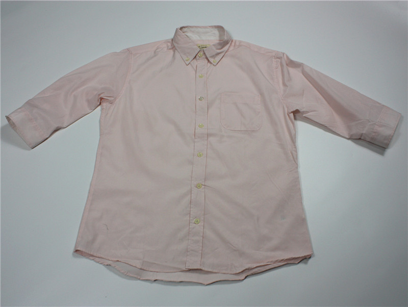 夏季男士休闲浅粉色三分袖衬衫户外个性外套透气防晒开衫短袖衬衣