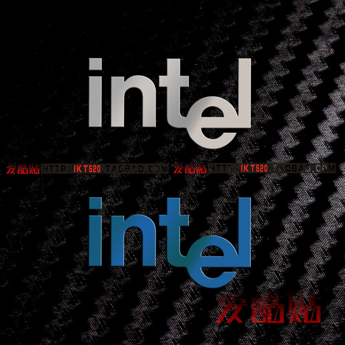 intel标志B款 英特尔LOGO 手机金属贴 笔记本贴 电脑DIY标志贴