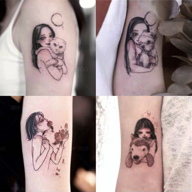 纹身贴暗黑系美少女战士ins风卡通防水女持久可爱纹身图案女手臂