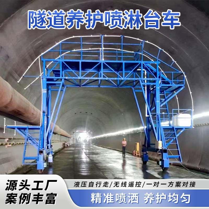隧道喷淋养护台车液压自行走维护喷淋混凝土路桥简易二衬台车