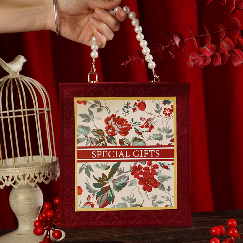 喜糖盒精美礼物婚庆伴手礼盒空盒仪式感高级送伴娘礼盒珍珠手提盒