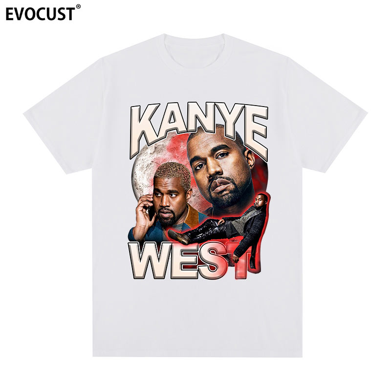 Kanye West扛把子侃爷短袖T恤饶舌Rap头像嘻哈男女休闲限定同款椰