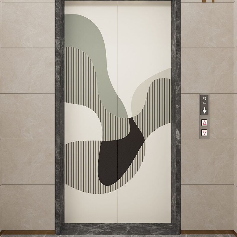 入户电梯门贴纸简约一梯一户门口装饰玻璃门贴壁纸自粘推拉门改造