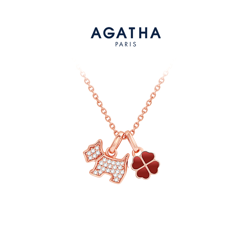 AGATHA/瑷嘉莎四叶草项链高级感法式轻奢锁骨链