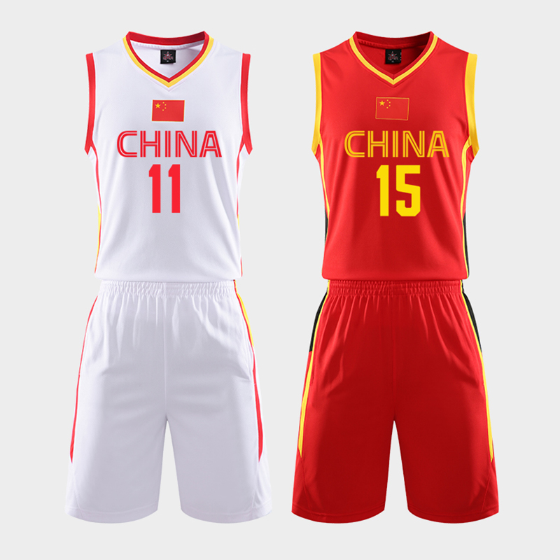 新款中国队篮球服套装男篮球衣国家队训练比赛队服运动背心球服