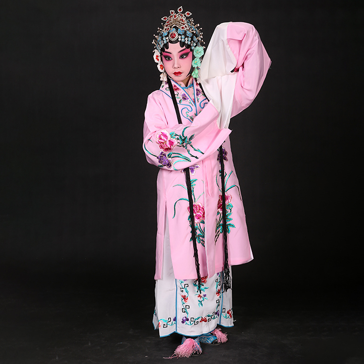 儿童勾女披 京剧戏曲古典舞蹈六一表演服装花旦水袖青衣女练功服