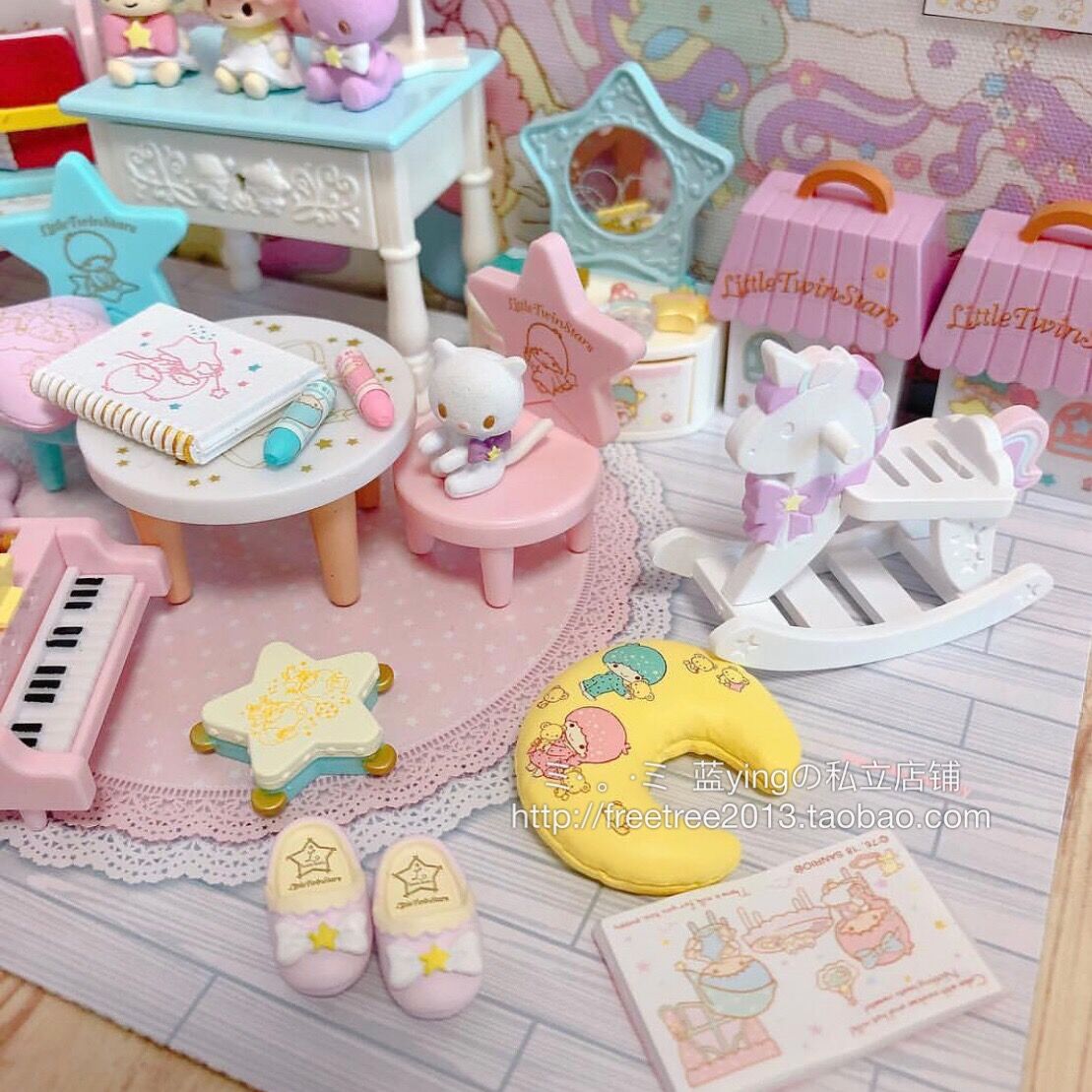 现货日本Sanrio Little Twin Stars双子星梦幻娃娃屋绝版食玩全套