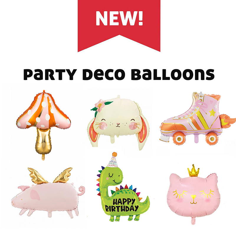 PanParty可爱卡通动物春天节日布置装扮蘑菇飞猪兔子飞机铝膜气球