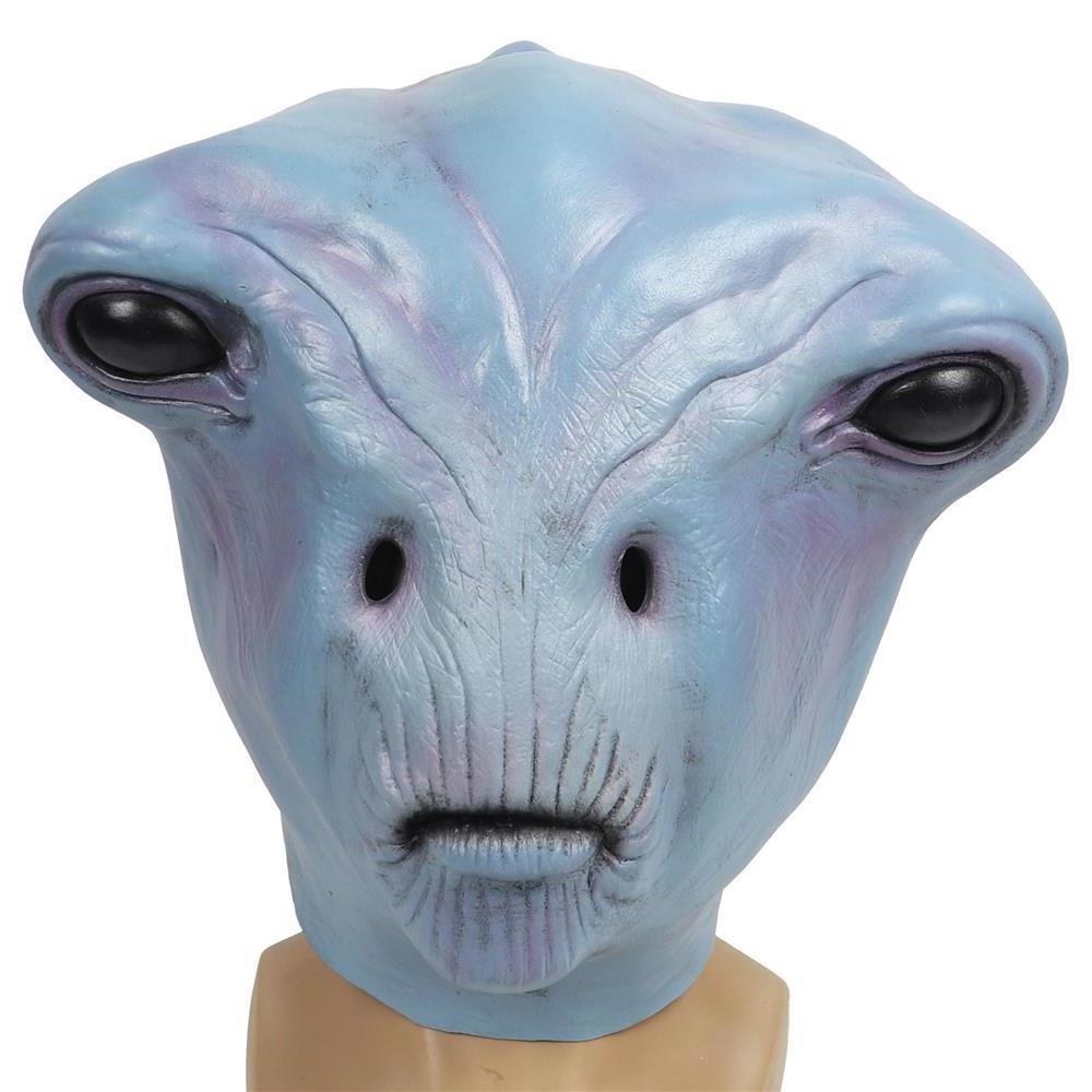 万圣节恐怖面具吓人装扮道具外星人变异蛙人乳胶面具