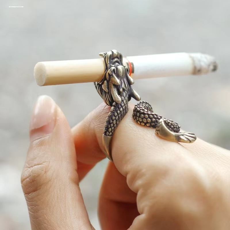 抽烟指环夹烟神器烟拖戒指夹防手指熏黄指套吸烟男女卷烟烟嘴托架