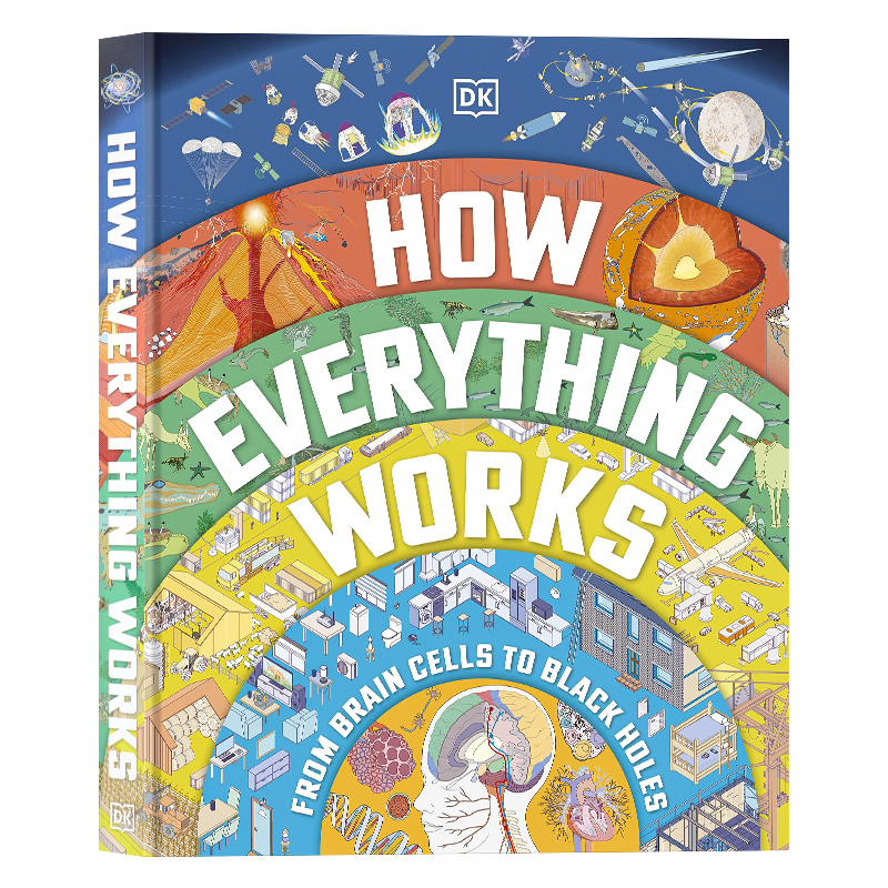 DK 万物如何运作 进口英文原版 How Everything Works 图解百科全书 精装大开 青少年英语课外阅读 STEM 了解自然世界和周围的技术