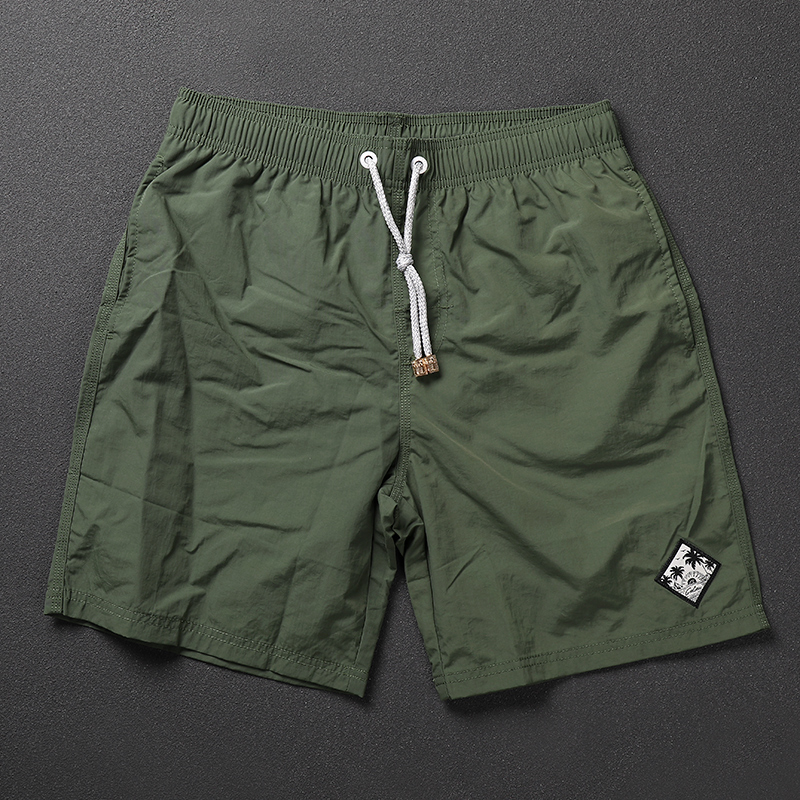 男士短裤夏运动潮牌军绿色纯色基础款好搭配高级质感速干宽松舒适