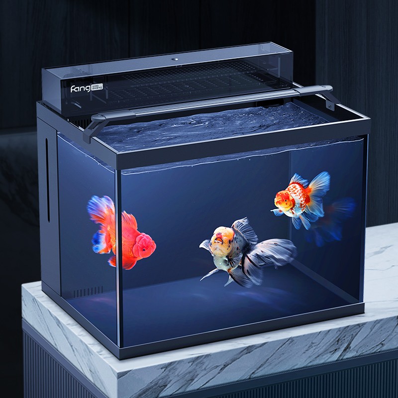 方小章兰寿鱼缸客厅背滤上滤专用生态缸家用超白玻璃水草缸金鱼缸