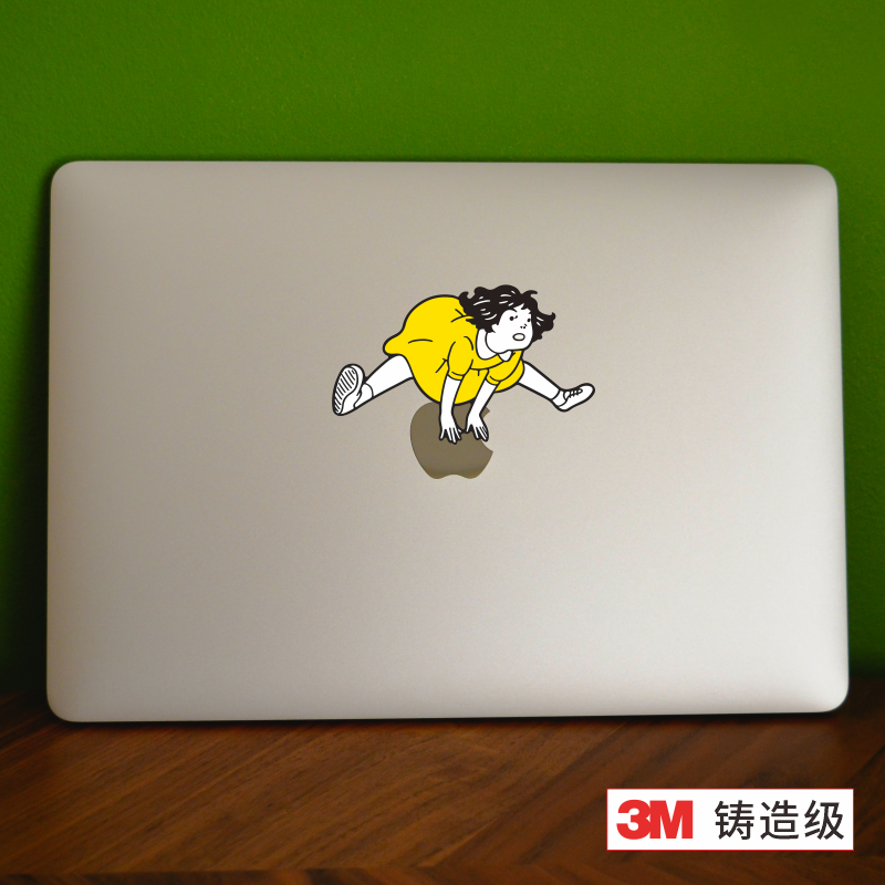 艺贴 3M飞跃女孩适用于macbook苹果平板电脑局部创意贴纸个性装饰励志贴画