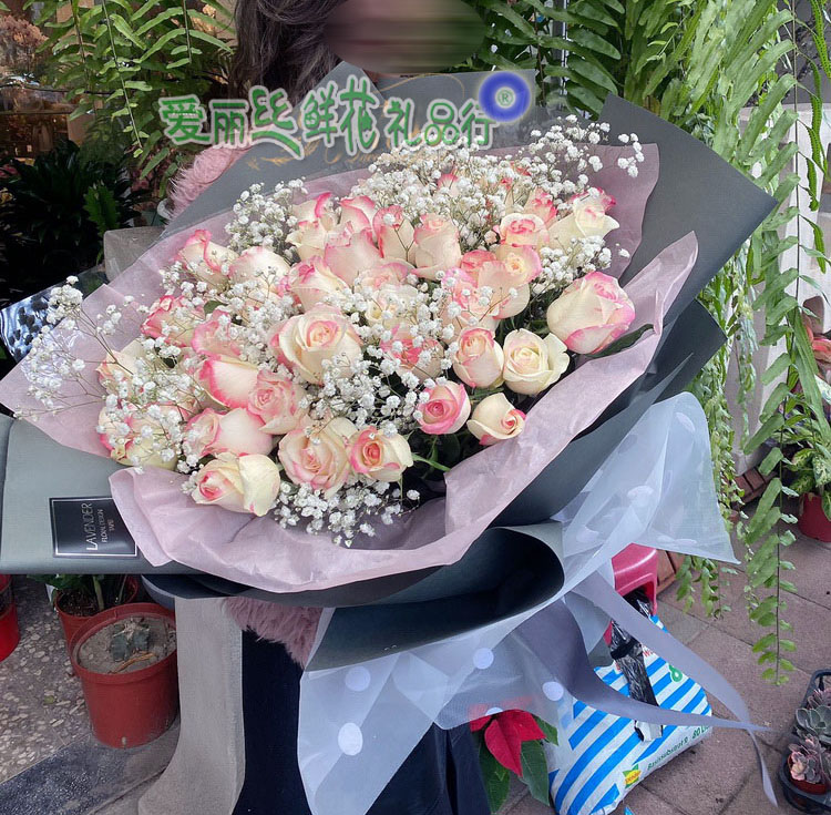 北京鲜花速递 99朵玫瑰花束西洋情人节鲜花订购生日爱情祝福
