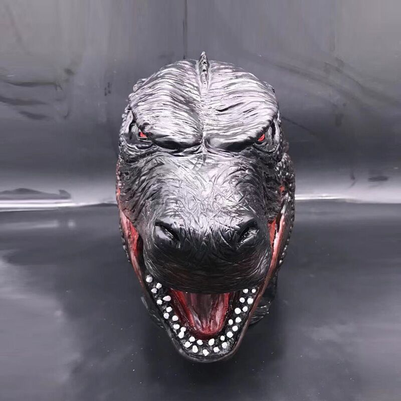 2021哥斯拉面具 大战金刚万圣节恐怖乳胶头套cosplay怪兽恐龙面具