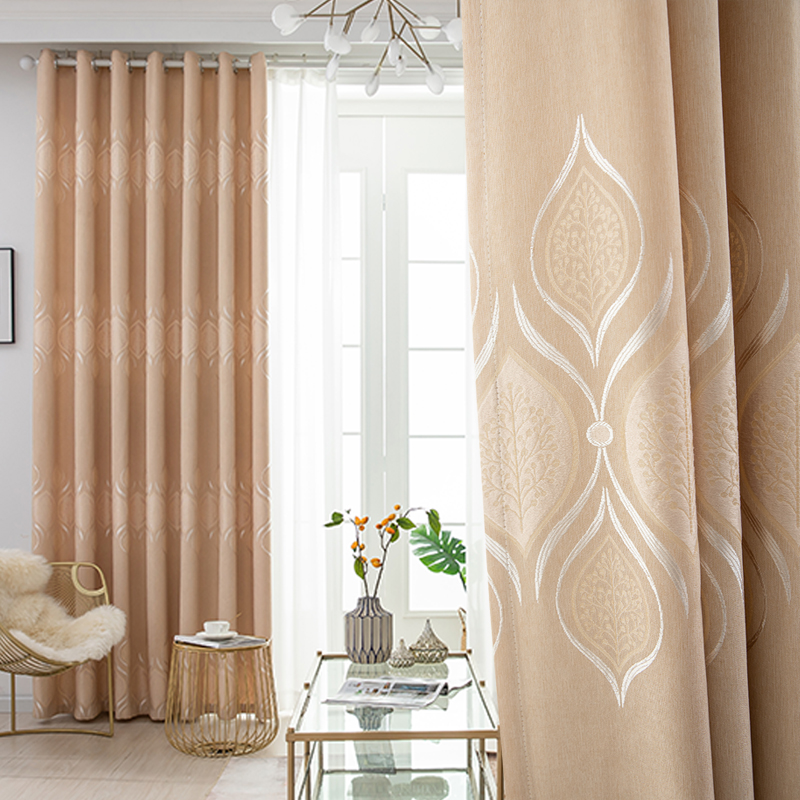 隔音窗帘2021年卧室新款客厅遮光布料遮阳窗帘杆一整套网红轻奢