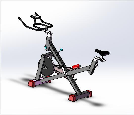 家用动感单车的设计及仿真【健身自行车】三维图机械CAD+说明素材