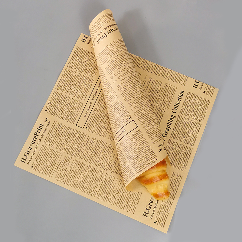 汉堡纸防油纸一次性三明治卷饼加厚牛皮纸英文鸡肉卷PE淋膜包装纸