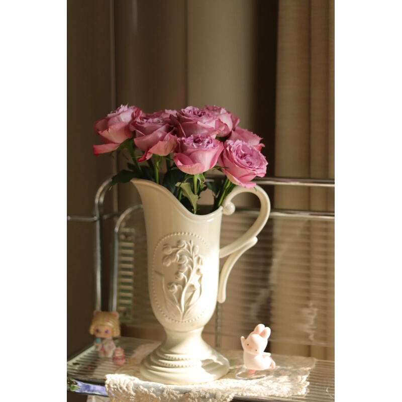 家居饰品陶瓷花瓶27高温瓷器可水养花卉鲜花中古法式高档