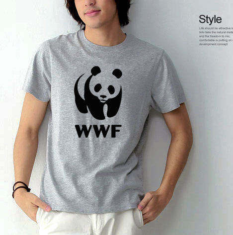 新款夏装短袖T恤 环保组织WWF工作服套装纯棉半袖大码宽松加大