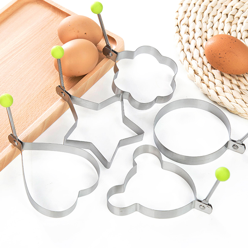 4个加厚不锈钢 创意煎蛋圈 煎鸡蛋模型套装 爱心形煎蛋器煎蛋模具