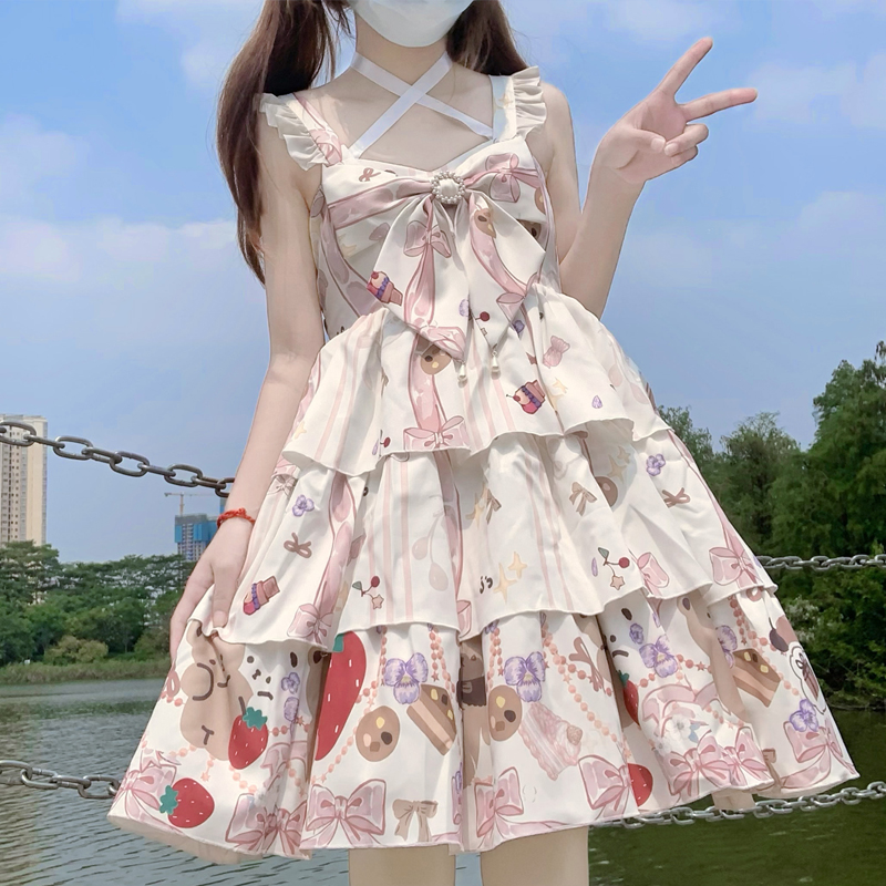 【小萌熊】狙击少女现货~原创设计Lolita洋装三段式jsk吊带连衣裙