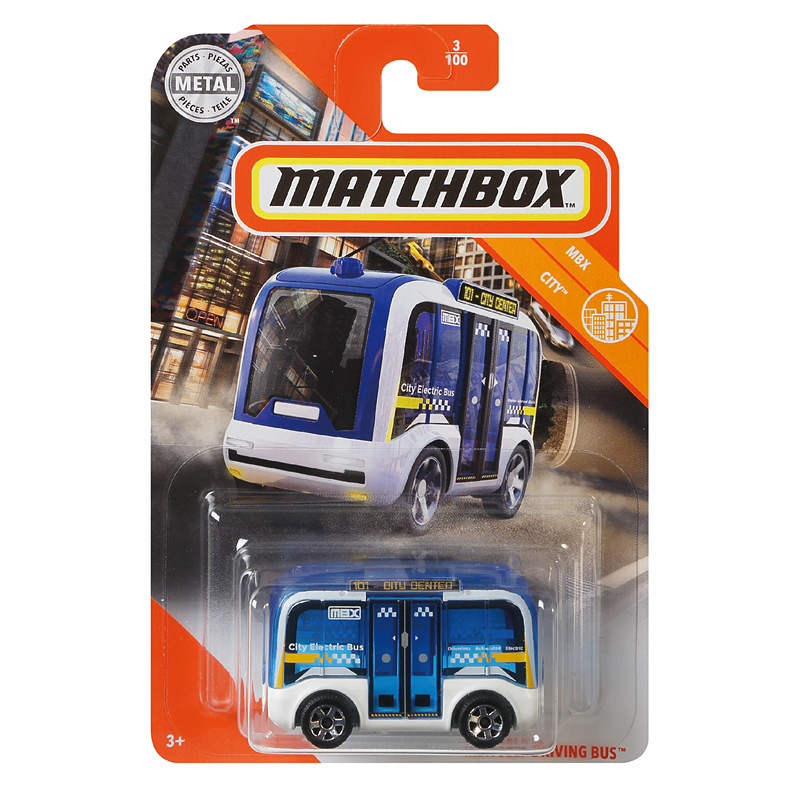 MATCHBOX火柴盒城市英雄小汽车自动驾驶巴士SELF-DRIVING BUS 20V