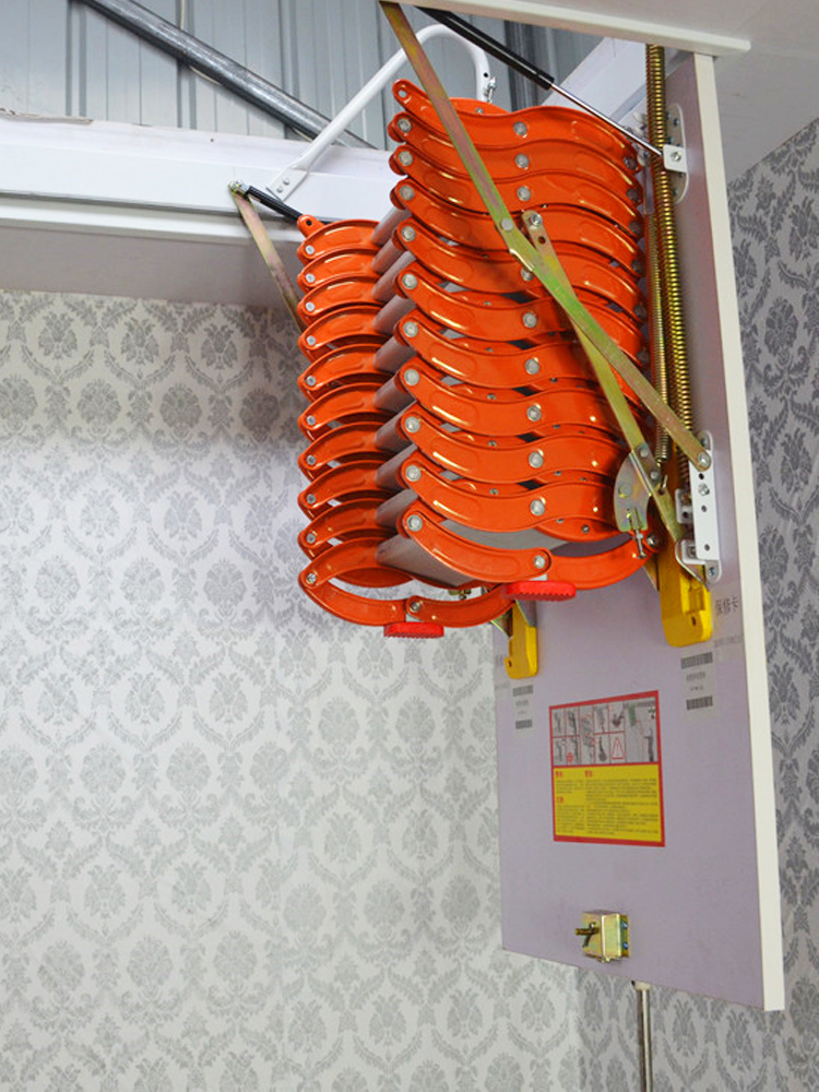 电动折叠可升降隐形阁楼梯子可收伸缩全自动家用室内别墅复式遥控