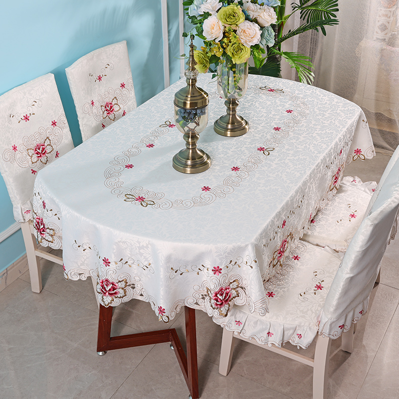 欧式长椭圆形餐桌桌布布艺家用北欧风格伸缩折叠椭随圆形茶几台布