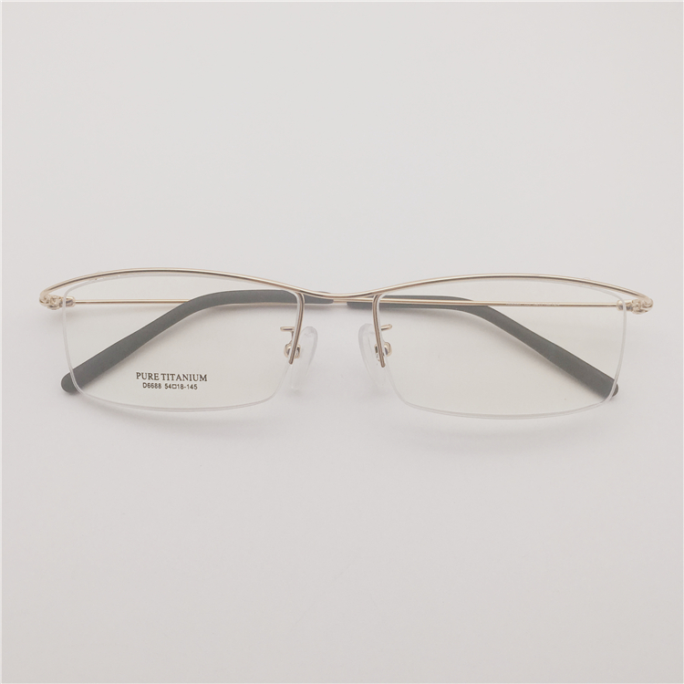 新款 超轻超细纯钛黑金枪色绅士商务气质眉线框设计师款眼镜架