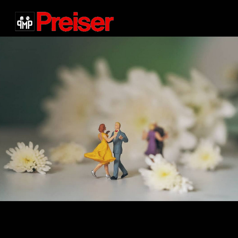 正版现货原盒1:87火车女侠微缩小人模型PREISER 跳舞蹈题材集合