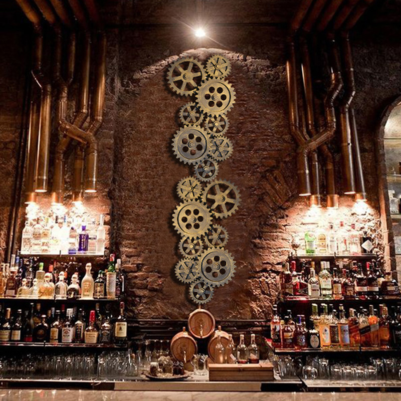 复古工业风loft墙面装饰品齿轮组合壁挂酒吧网咖餐厅齿轮墙饰挂件