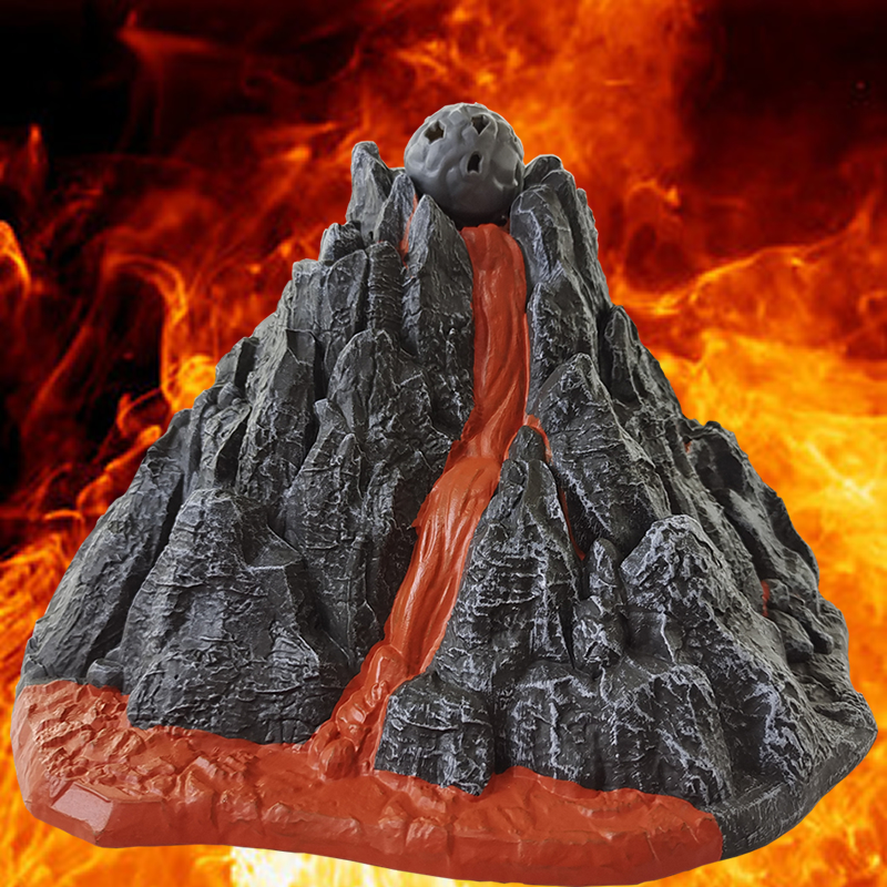 侏罗纪恐龙公园仿真火山爆发模型玩具霸王龙迅猛龙沧龙儿童礼物