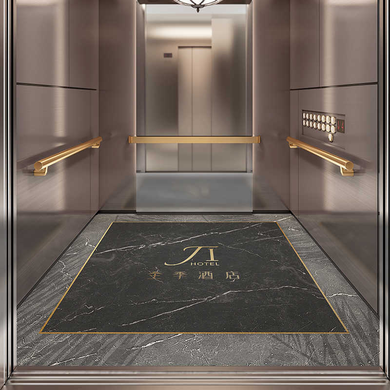 酒店电梯轿厢地板PVC专用地垫定制logo仿大理石耐磨防水防滑地毯