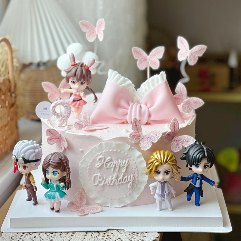 斗罗大陆主题蛋糕装饰唐三哥小武男孩女孩叶罗丽生日蛋糕配件