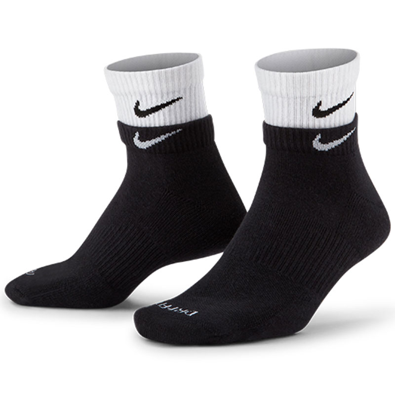 Nike耐克袜子2024春新款男女袜低帮中筒叠袜双勾LOGO运动袜DH4058