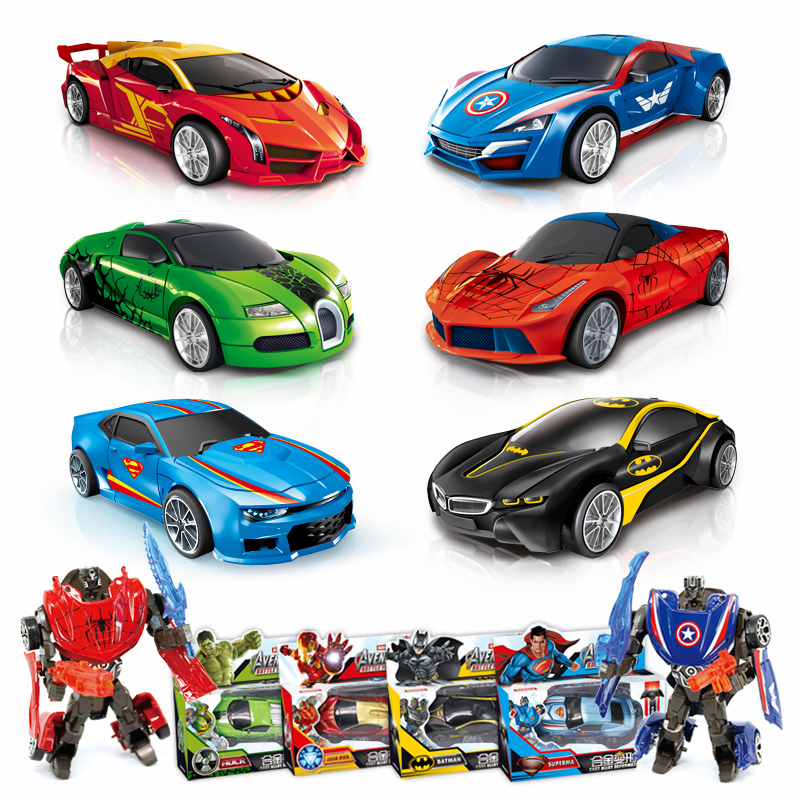 手动合金变形玩具儿童汽车机器人法拉利兰博基尼小汽车男孩子玩具