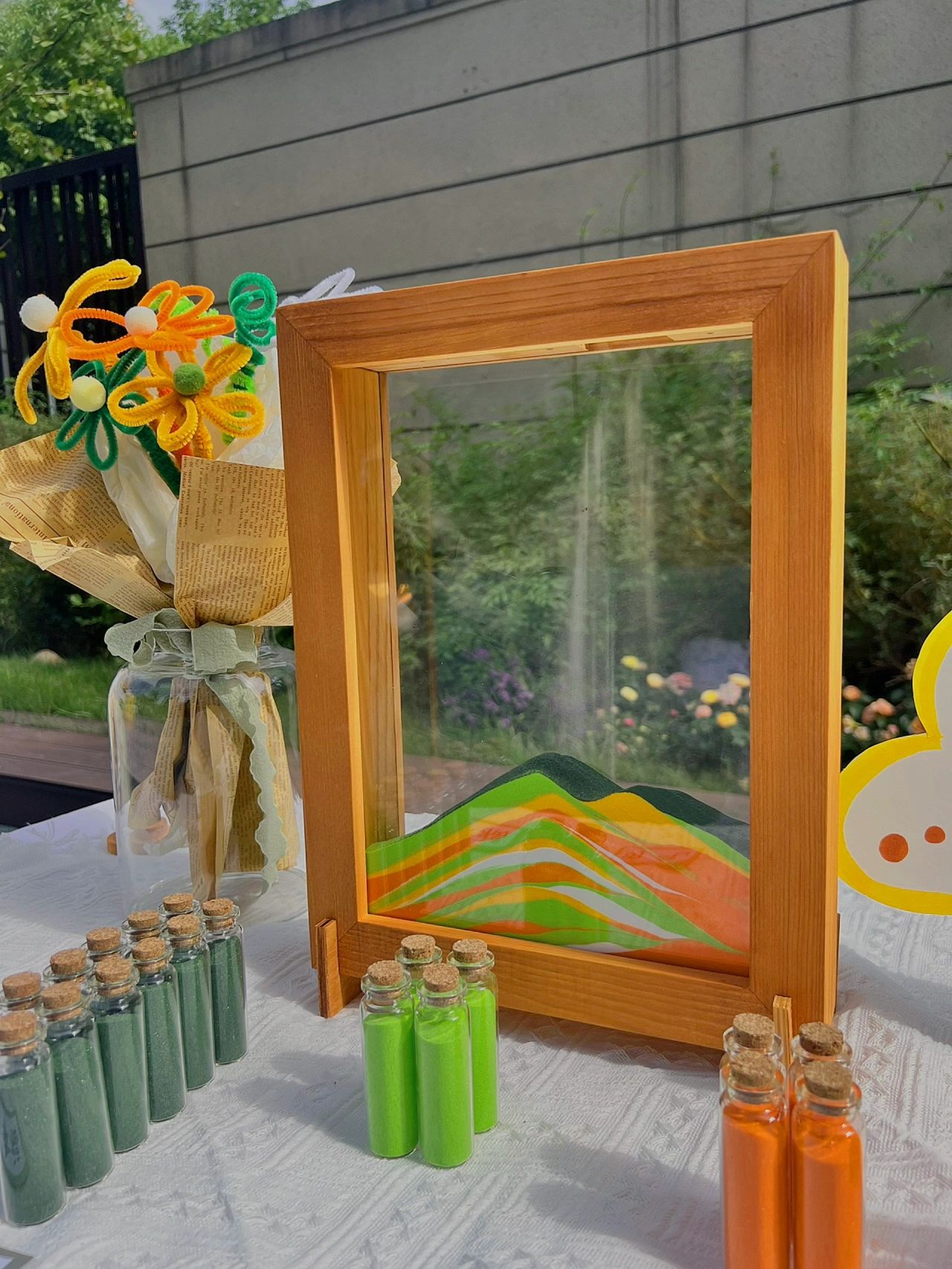 流沙画签到相框diy材料包幼儿园开学婚礼仪式感场景布置创意摆件