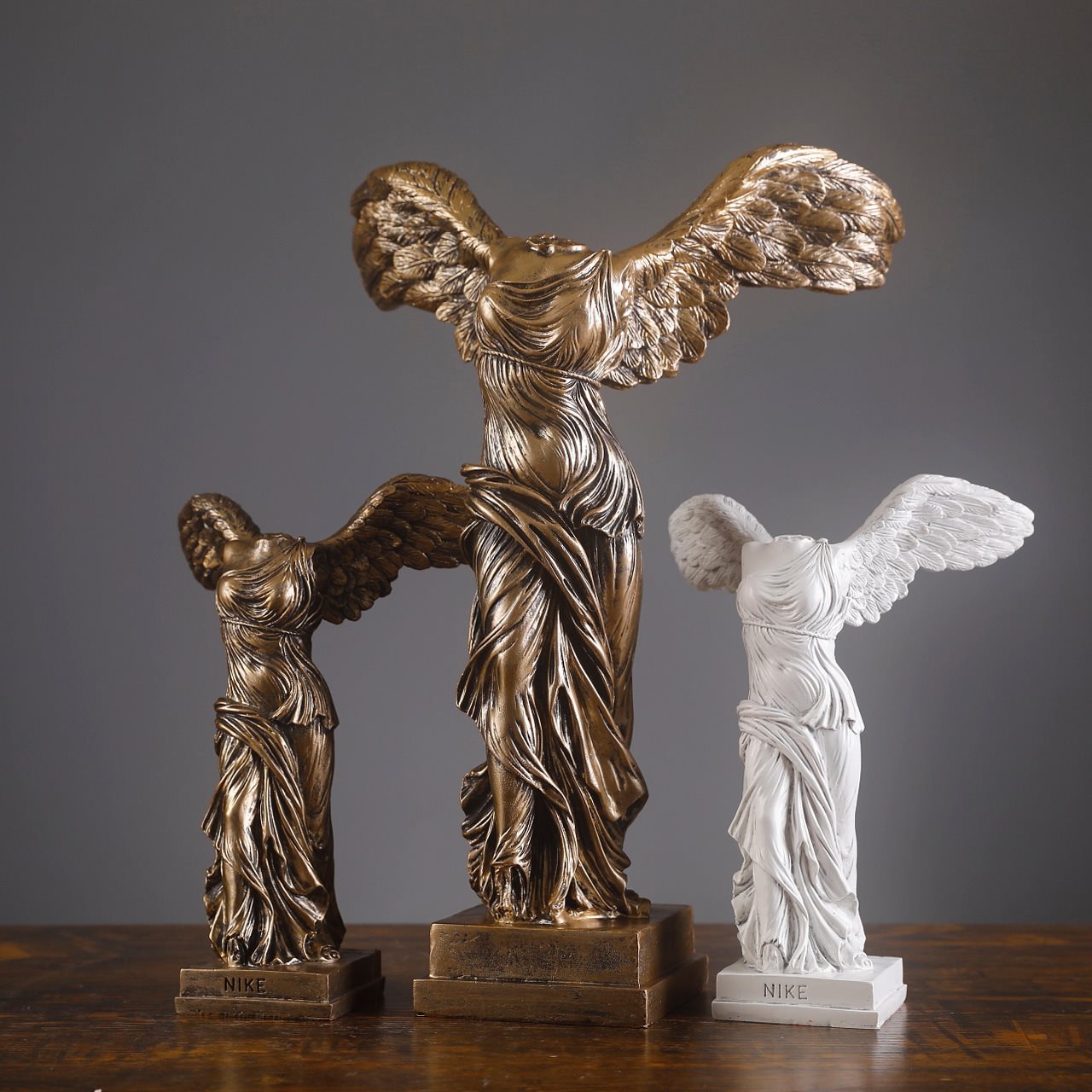 古希腊神话胜利女神雕塑像欧式人物装饰工艺品酒吧店铺天使小摆件
