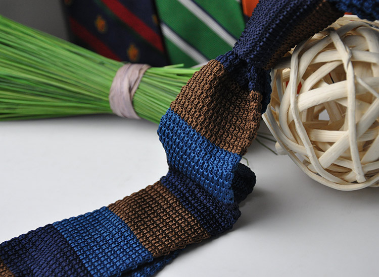 Perry Ellis男韩版领带针织领带休闲深蓝色外贸原单编织棕色猎装