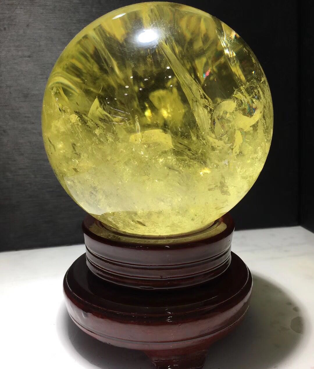 黄水晶球摆件天然巴西黄晶球晶体透明11厘米1.8kg