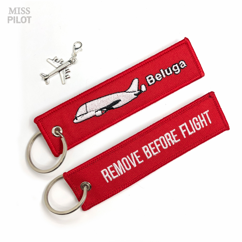 Beluga大白鲸空客运输机REMOVE BEFORE FLIGHT挂件行李牌钥匙扣
